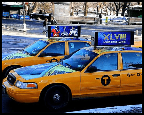 P4 Écran de taxi double face 960mmX 320mm Pleine couleur extérieur étanche IP65