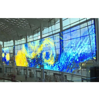 Écran LED transparent personnalisable pour mur de rideau en verre à haute transparence